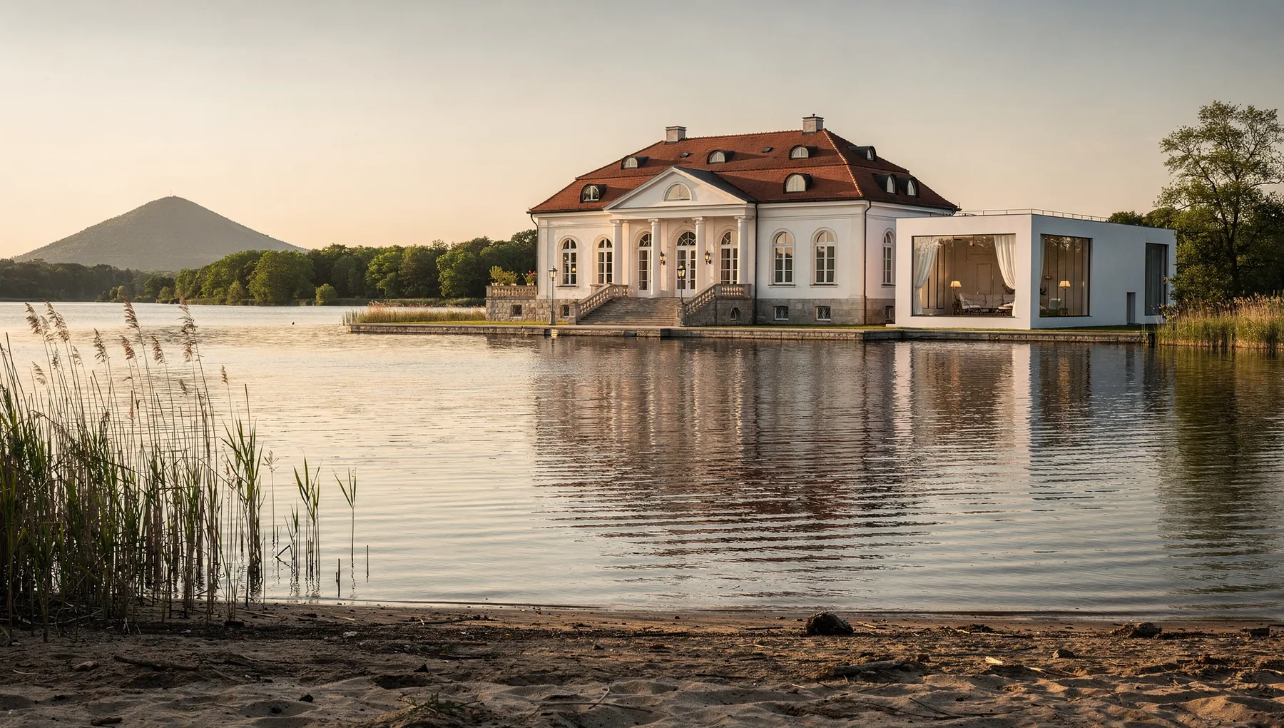 Der Berzdorfer See im Abendlicht