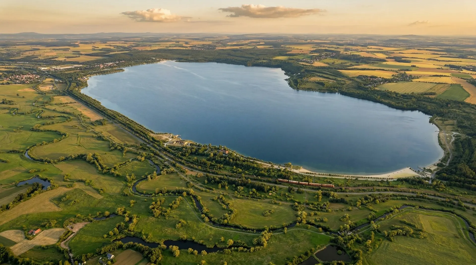 Der Berzdorfer See von oben